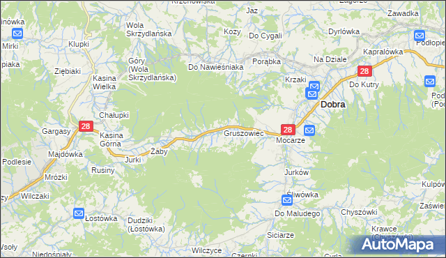 mapa Gruszowiec, Gruszowiec na mapie Targeo