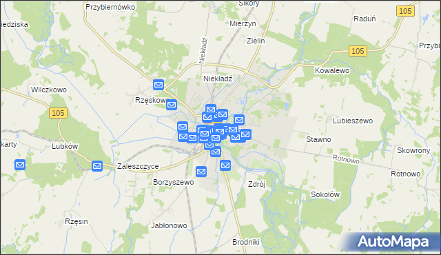 mapa Gryfice, Gryfice na mapie Targeo