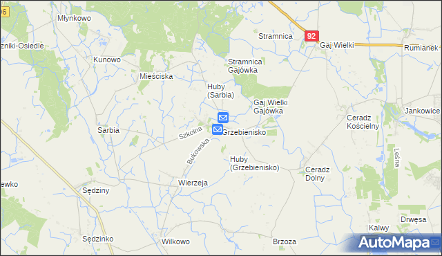 mapa Grzebienisko, Grzebienisko na mapie Targeo