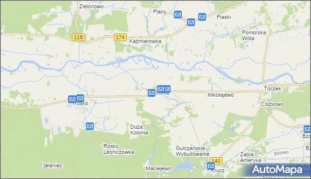 mapa Gulcz, Gulcz na mapie Targeo