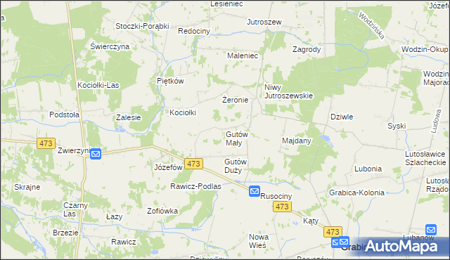 mapa Gutów Mały, Gutów Mały na mapie Targeo