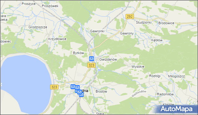 mapa Gwizdanów, Gwizdanów na mapie Targeo