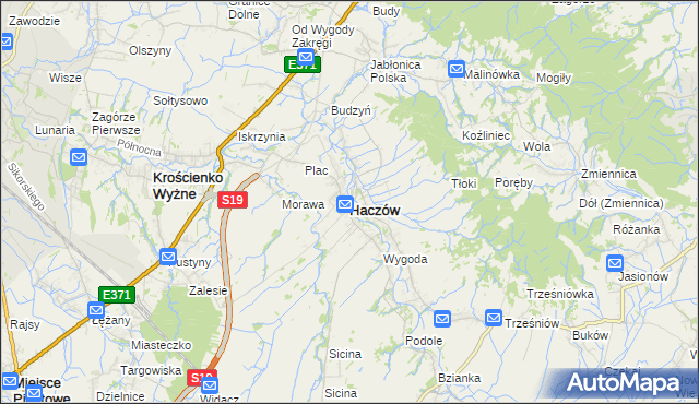 mapa Haczów, Haczów na mapie Targeo