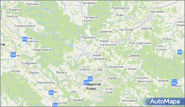 mapa Hadle Szklarskie, Hadle Szklarskie na mapie Targeo