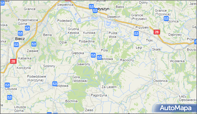 mapa Harklowa gmina Skołyszyn, Harklowa gmina Skołyszyn na mapie Targeo