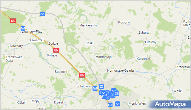 mapa Hornostaje, Hornostaje na mapie Targeo