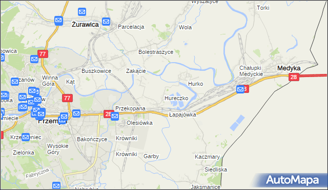 mapa Hureczko, Hureczko na mapie Targeo