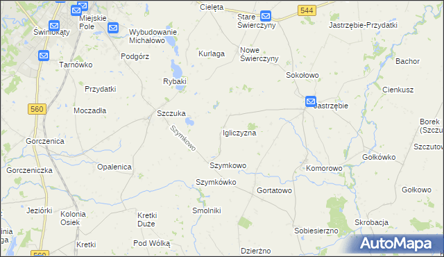 mapa Igliczyzna, Igliczyzna na mapie Targeo
