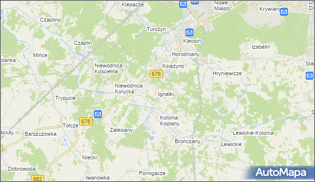 mapa Ignatki gmina Juchnowiec Kościelny, Ignatki gmina Juchnowiec Kościelny na mapie Targeo