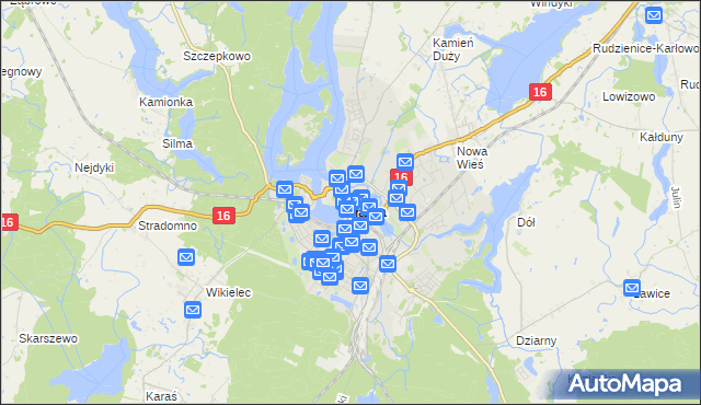 mapa Iława, Iława na mapie Targeo