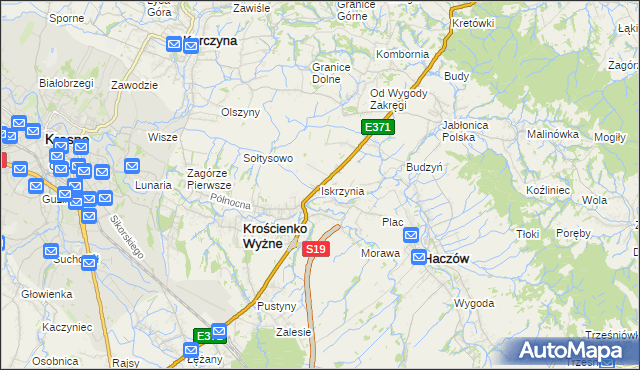 mapa Iskrzynia, Iskrzynia na mapie Targeo