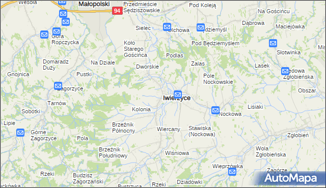 mapa Iwierzyce, Iwierzyce na mapie Targeo