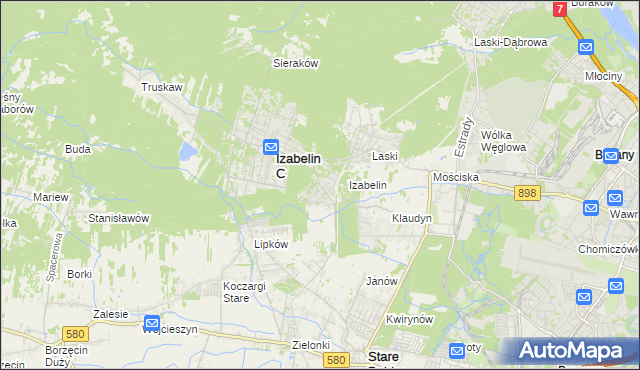 mapa Izabelin B, Izabelin B na mapie Targeo