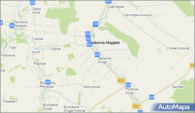mapa Jabłonna Druga, Jabłonna Druga na mapie Targeo