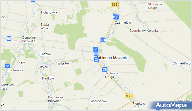 mapa Jabłonna-Majątek, Jabłonna-Majątek na mapie Targeo