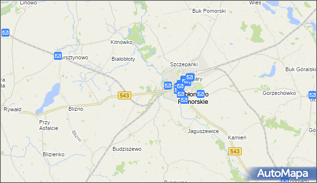 mapa Jabłonowo-Zamek, Jabłonowo-Zamek na mapie Targeo