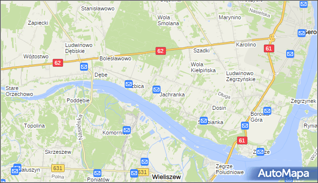 mapa Jachranka, Jachranka na mapie Targeo