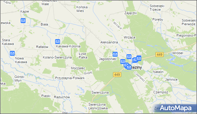 mapa Jagodziniec, Jagodziniec na mapie Targeo