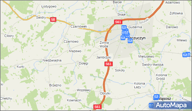 mapa Jambrzyki, Jambrzyki na mapie Targeo