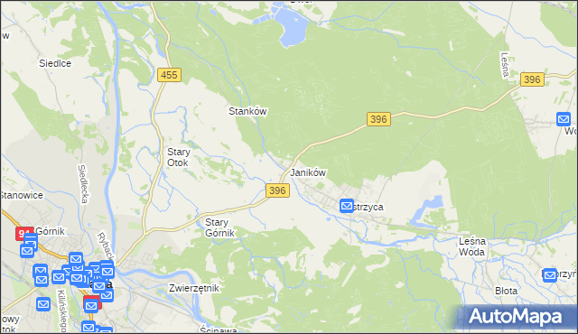 mapa Janików gmina Oława, Janików gmina Oława na mapie Targeo