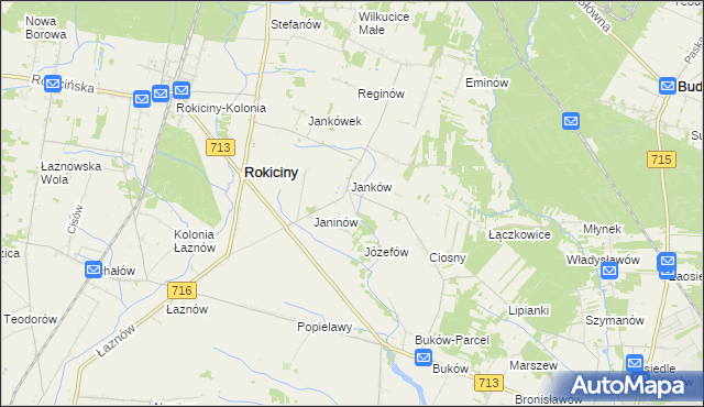 mapa Janków Trzeci gmina Rokiciny, Janków Trzeci gmina Rokiciny na mapie Targeo