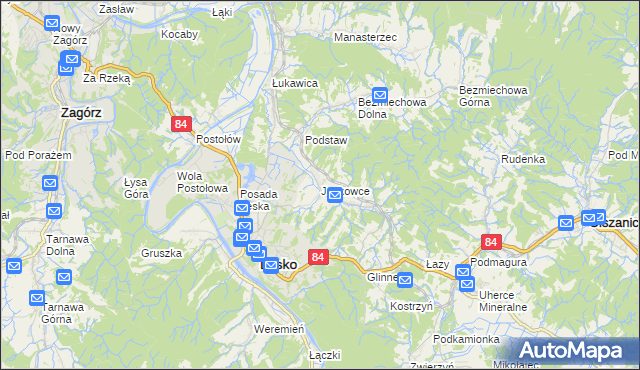 mapa Jankowce, Jankowce na mapie Targeo