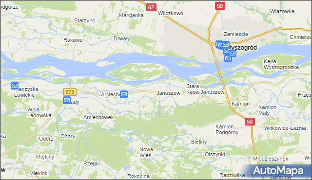 mapa Januszew, Januszew na mapie Targeo