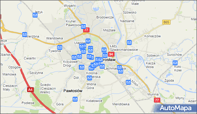 mapa Jarosławia, Jarosław na mapie Targeo