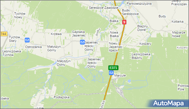mapa Jasieniec-Maziarze, Jasieniec-Maziarze na mapie Targeo