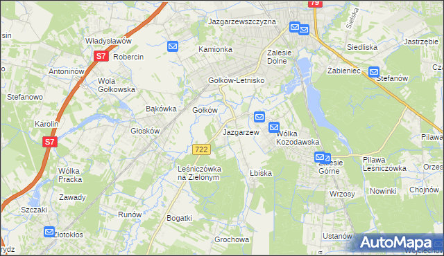 mapa Jazgarzew, Jazgarzew na mapie Targeo