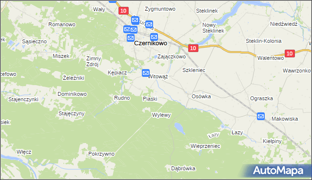 mapa Jaźwiny gmina Czernikowo, Jaźwiny gmina Czernikowo na mapie Targeo