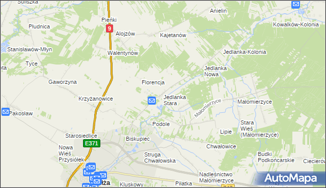 mapa Jedlanka Stara, Jedlanka Stara na mapie Targeo