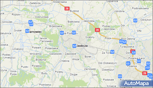 mapa Jedlicze, Jedlicze na mapie Targeo