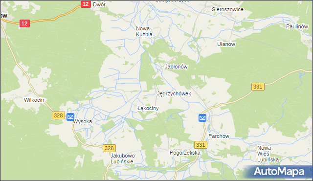 mapa Jędrzychówek, Jędrzychówek na mapie Targeo