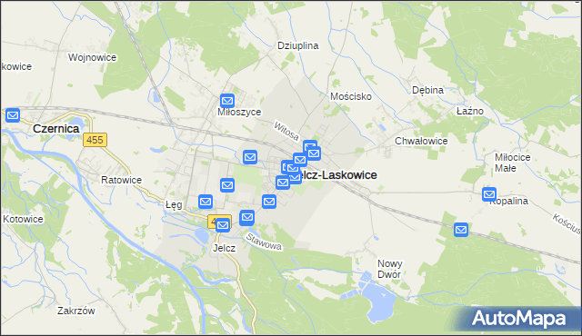 mapa Jelcz-Laskowice, Jelcz-Laskowice na mapie Targeo