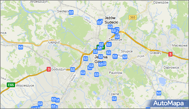 mapa Jelenia Góra, Jelenia Góra na mapie Targeo