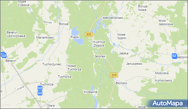 mapa Jelonek gmina Rakoniewice, Jelonek gmina Rakoniewice na mapie Targeo