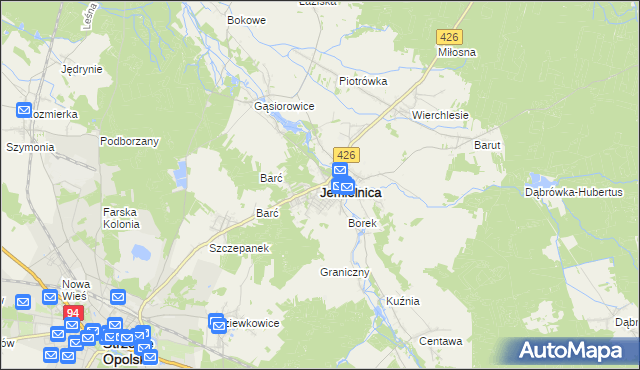 mapa Jemielnica, Jemielnica na mapie Targeo