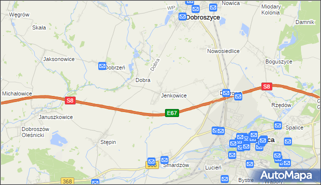 mapa Jenkowice gmina Oleśnica, Jenkowice gmina Oleśnica na mapie Targeo