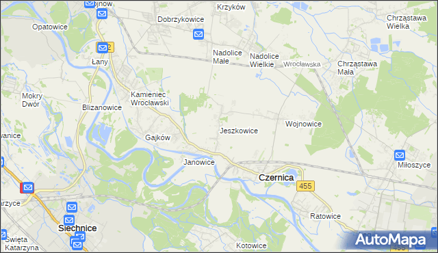 mapa Jeszkowice, Jeszkowice na mapie Targeo