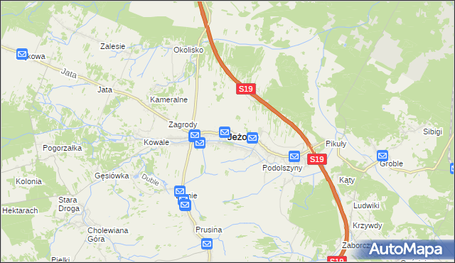 mapa Jeżowe, Jeżowe na mapie Targeo