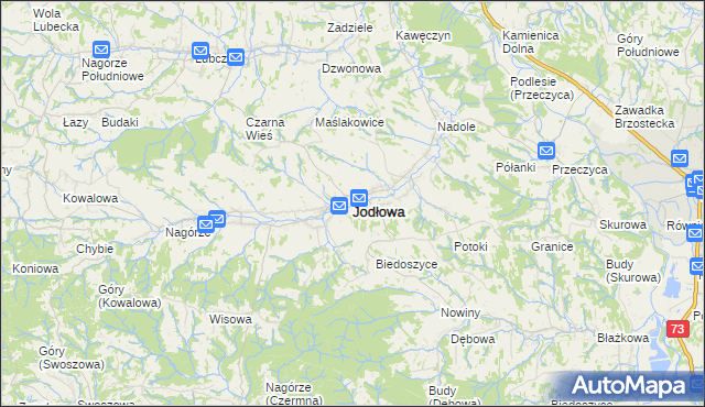 mapa Jodłowa, Jodłowa na mapie Targeo