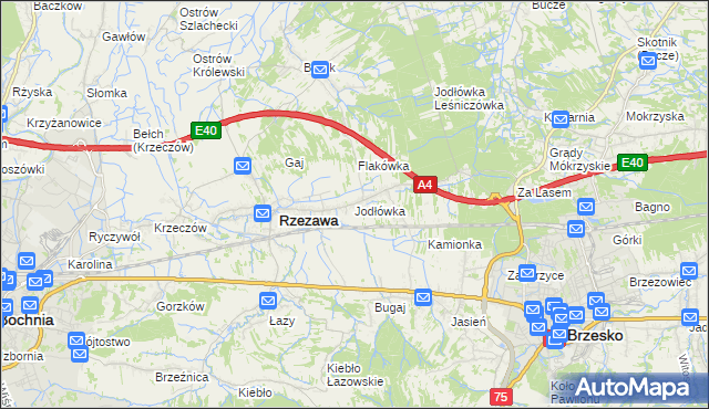 mapa Jodłówka gmina Rzezawa, Jodłówka gmina Rzezawa na mapie Targeo