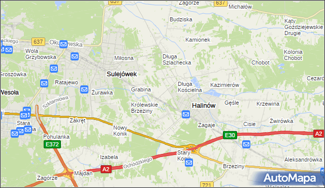 mapa Józefin gmina Halinów, Józefin gmina Halinów na mapie Targeo