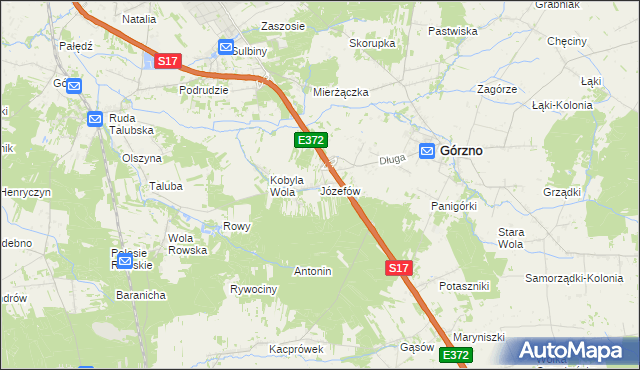 mapa Józefów gmina Górzno, Józefów gmina Górzno na mapie Targeo