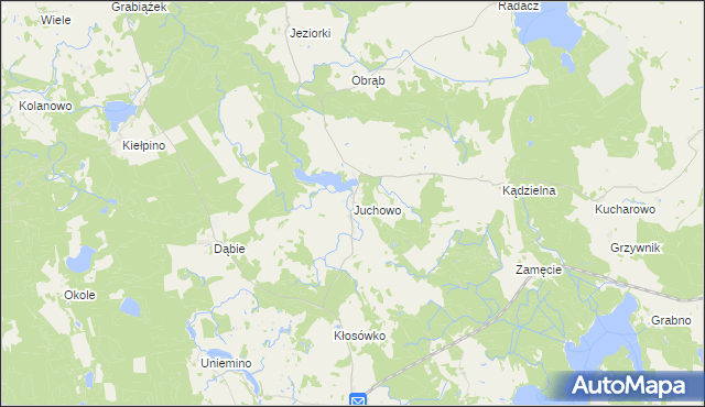 mapa Juchowo, Juchowo na mapie Targeo