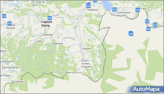 mapa Kacwin, Kacwin na mapie Targeo