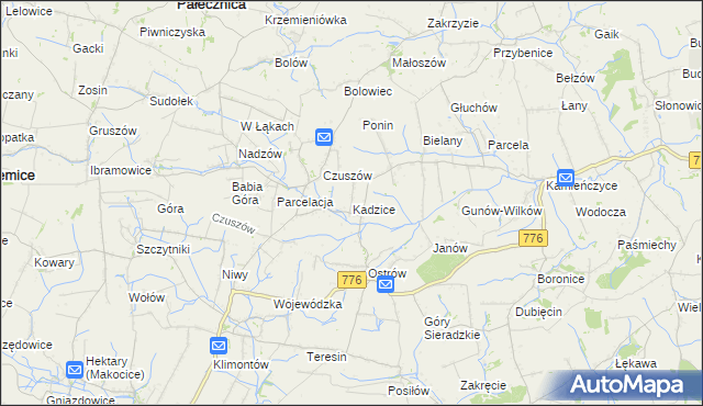 mapa Kadzice, Kadzice na mapie Targeo