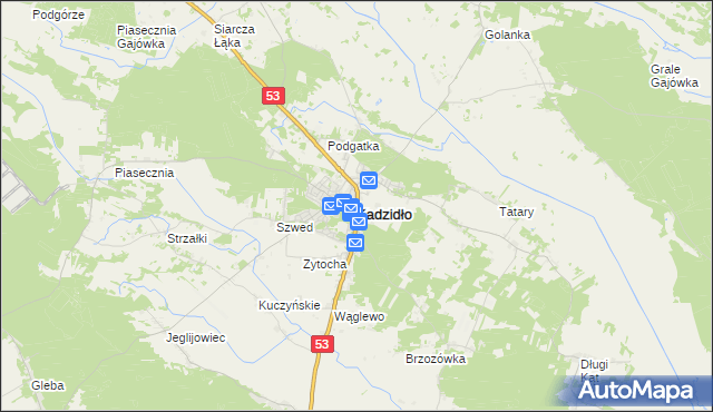 mapa Kadzidło, Kadzidło na mapie Targeo