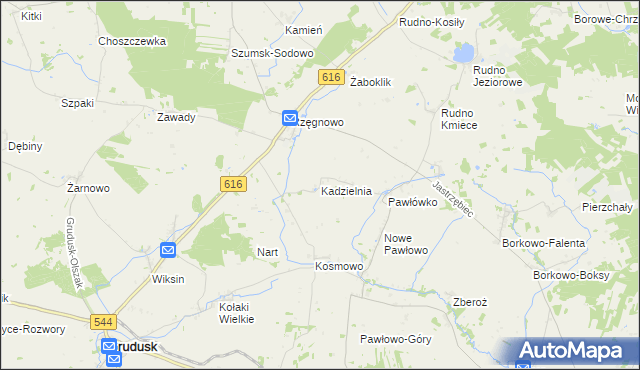 mapa Kadzielnia, Kadzielnia na mapie Targeo